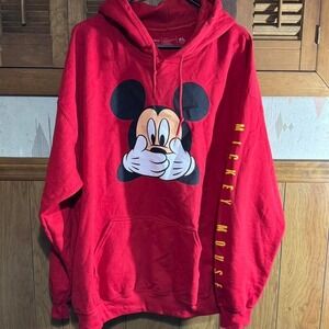 Disney Mickey‎ Mouse red hoodie Size XL